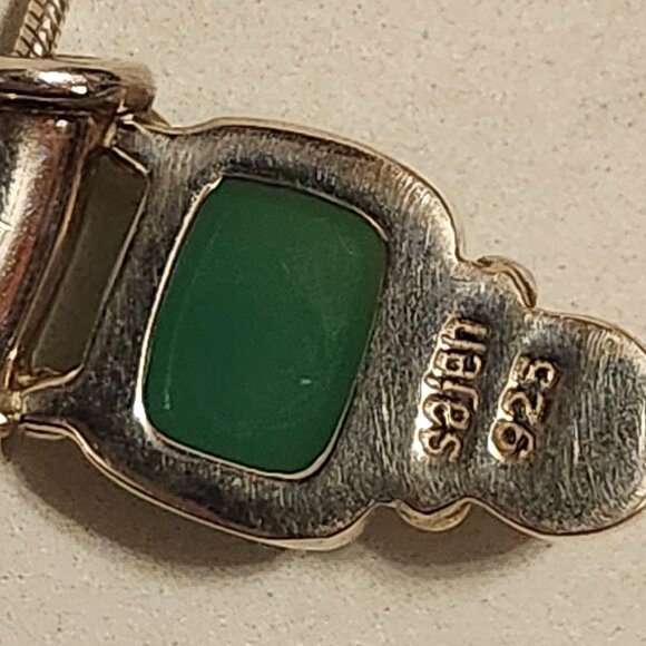 STUNNING SAJEN Chrysoprase and Pearl Silver Pendant and Earring Set BNIP 925 - Picture 10 of 10